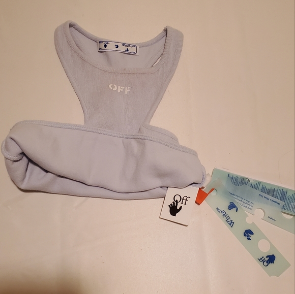 Off-White Ribbed Rowing Cropped Light Blue Top - Picture 7 of 9